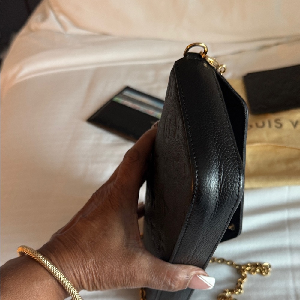 Louis Vuitton Black Clutch with Gold Chain - Picture 7 of 9